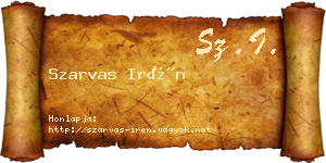 Szarvas Irén névjegykártya